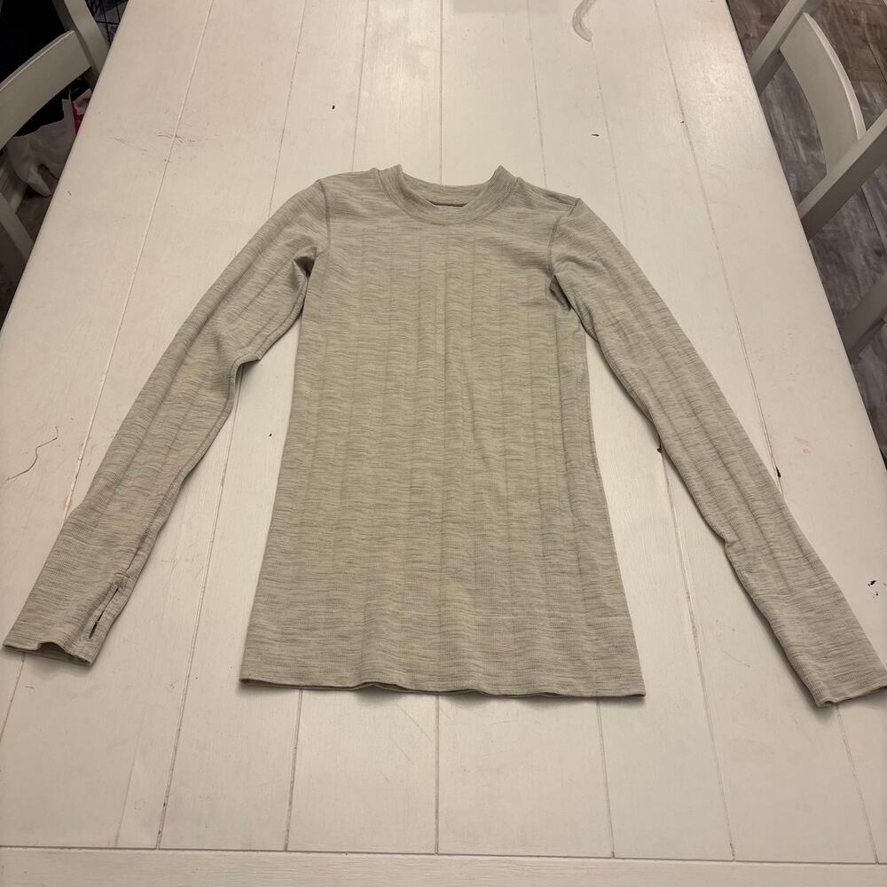 Athleta Wool Blend Long Sleeve Thumbhole Base Layer Top Womens Small